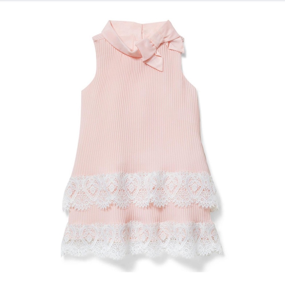 Janie and Jack Lace Trim Pleated Dress, 6-12M - NWT